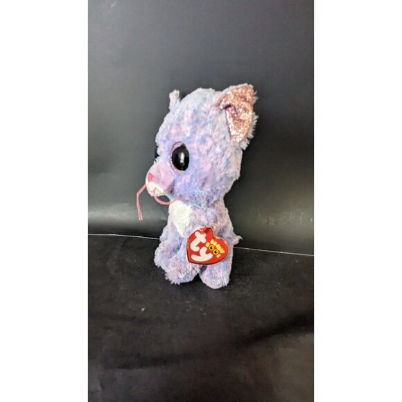Ty Beanie Boos Cassidy The 6" Purple Cat Stuffed Animal Toy Plush - Picture 4 of 7